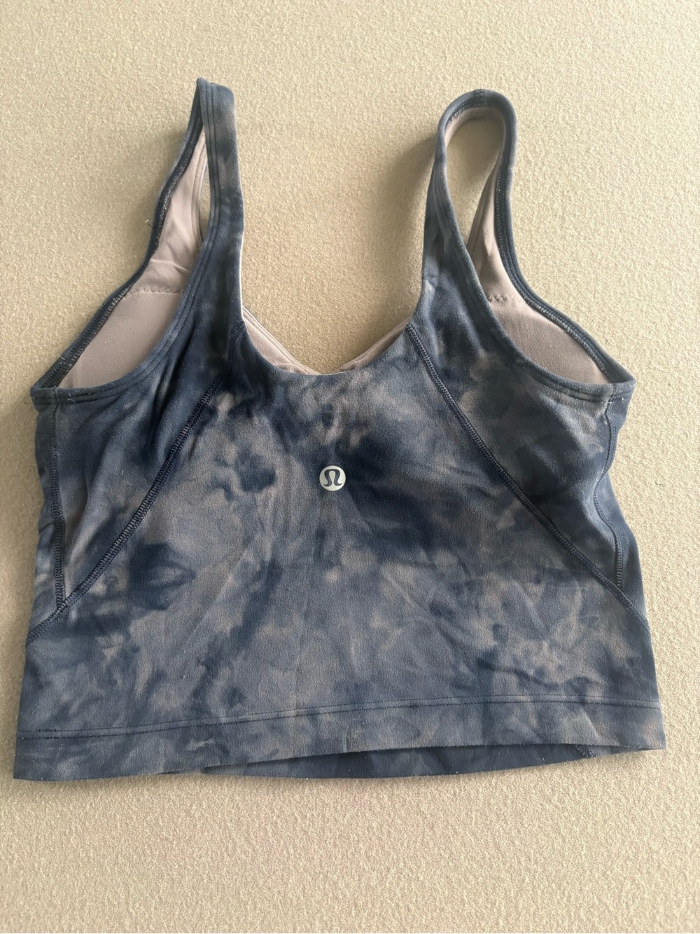 Lululemon Tie-Dye Slate Blue Crop Sports Bra